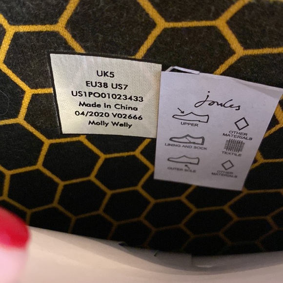 NWT Joules bees Rain Boot SZ7, 9 - Picture 9 of 10